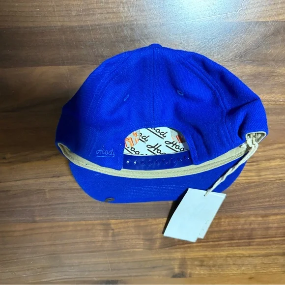 Hood Flushing Queens Snapback in Royal/Orange Merino Wool Twill Hat Cap NY Mets